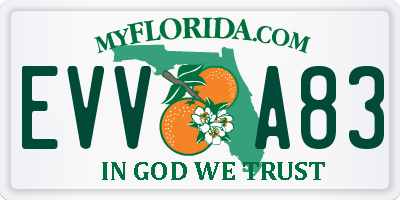 FL license plate EVVA83