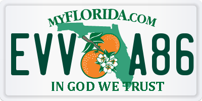 FL license plate EVVA86