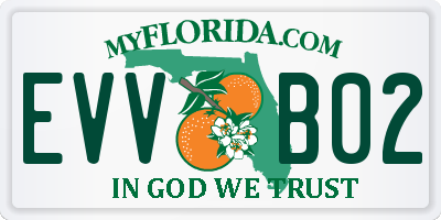 FL license plate EVVB02