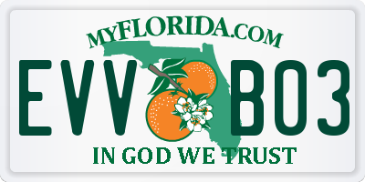 FL license plate EVVB03