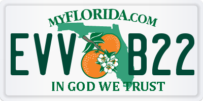 FL license plate EVVB22