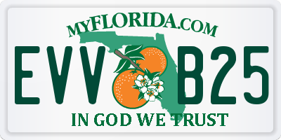 FL license plate EVVB25