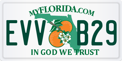 FL license plate EVVB29