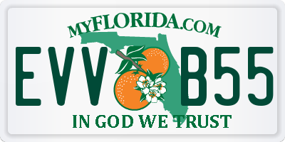 FL license plate EVVB55