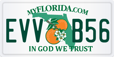 FL license plate EVVB56
