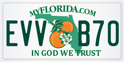 FL license plate EVVB70