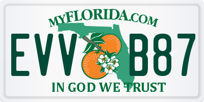 FL license plate EVVB87