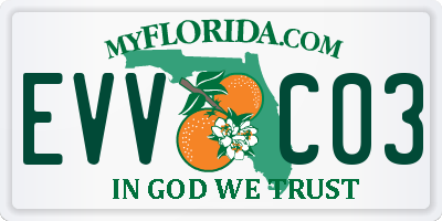 FL license plate EVVC03