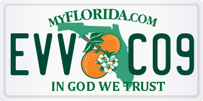 FL license plate EVVC09