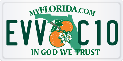FL license plate EVVC10