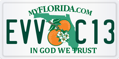 FL license plate EVVC13