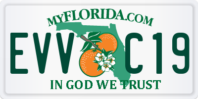 FL license plate EVVC19