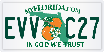 FL license plate EVVC27