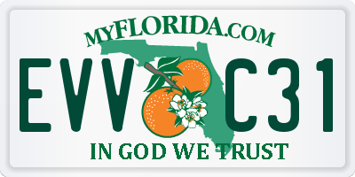 FL license plate EVVC31