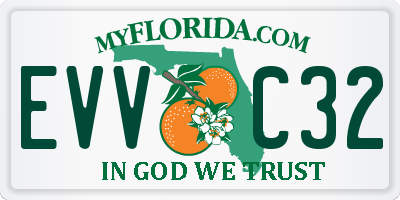 FL license plate EVVC32