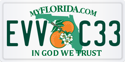 FL license plate EVVC33