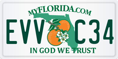 FL license plate EVVC34