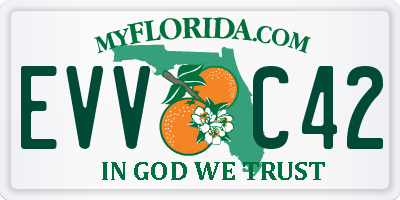 FL license plate EVVC42