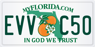 FL license plate EVVC50