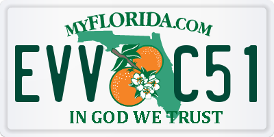 FL license plate EVVC51