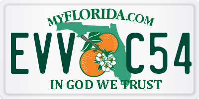 FL license plate EVVC54