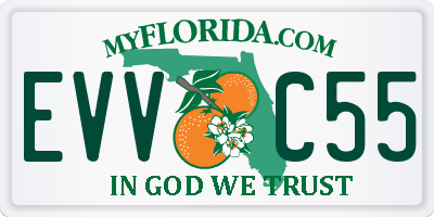 FL license plate EVVC55