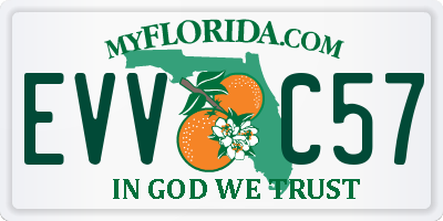 FL license plate EVVC57