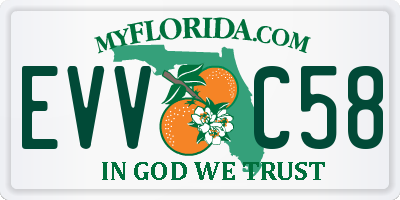 FL license plate EVVC58