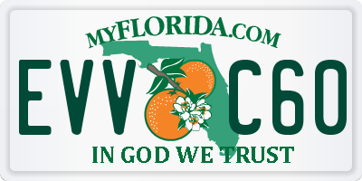 FL license plate EVVC60
