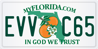 FL license plate EVVC65