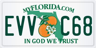 FL license plate EVVC68