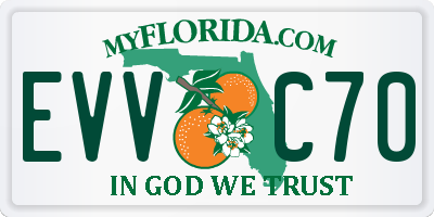 FL license plate EVVC70
