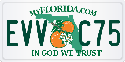 FL license plate EVVC75
