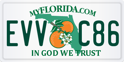 FL license plate EVVC86