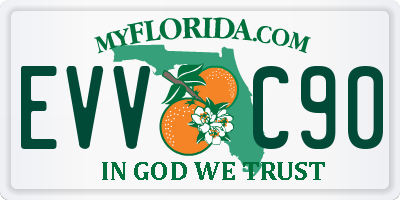 FL license plate EVVC90