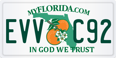 FL license plate EVVC92