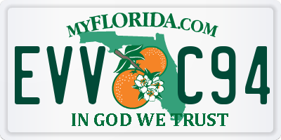 FL license plate EVVC94