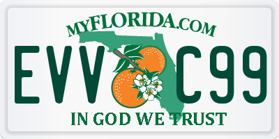 FL license plate EVVC99