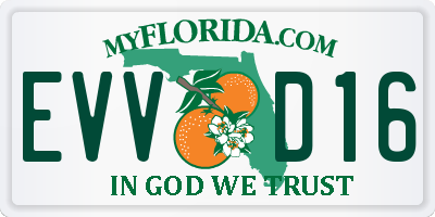 FL license plate EVVD16