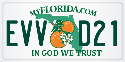 FL license plate EVVD21