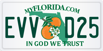 FL license plate EVVD25