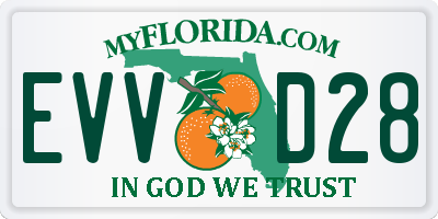 FL license plate EVVD28