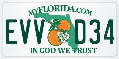 FL license plate EVVD34