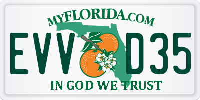FL license plate EVVD35