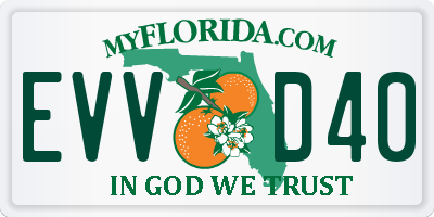 FL license plate EVVD40