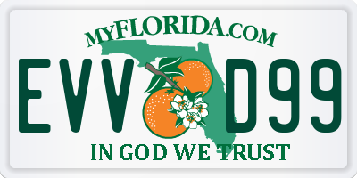 FL license plate EVVD99