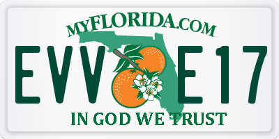 FL license plate EVVE17