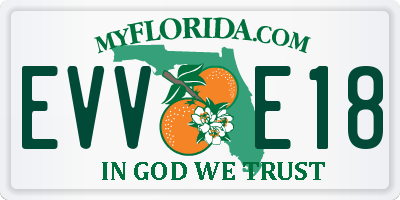 FL license plate EVVE18