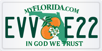 FL license plate EVVE22