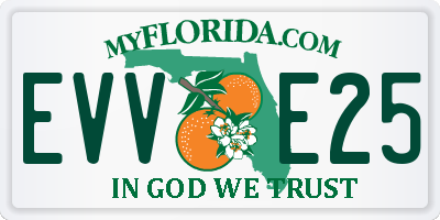 FL license plate EVVE25
